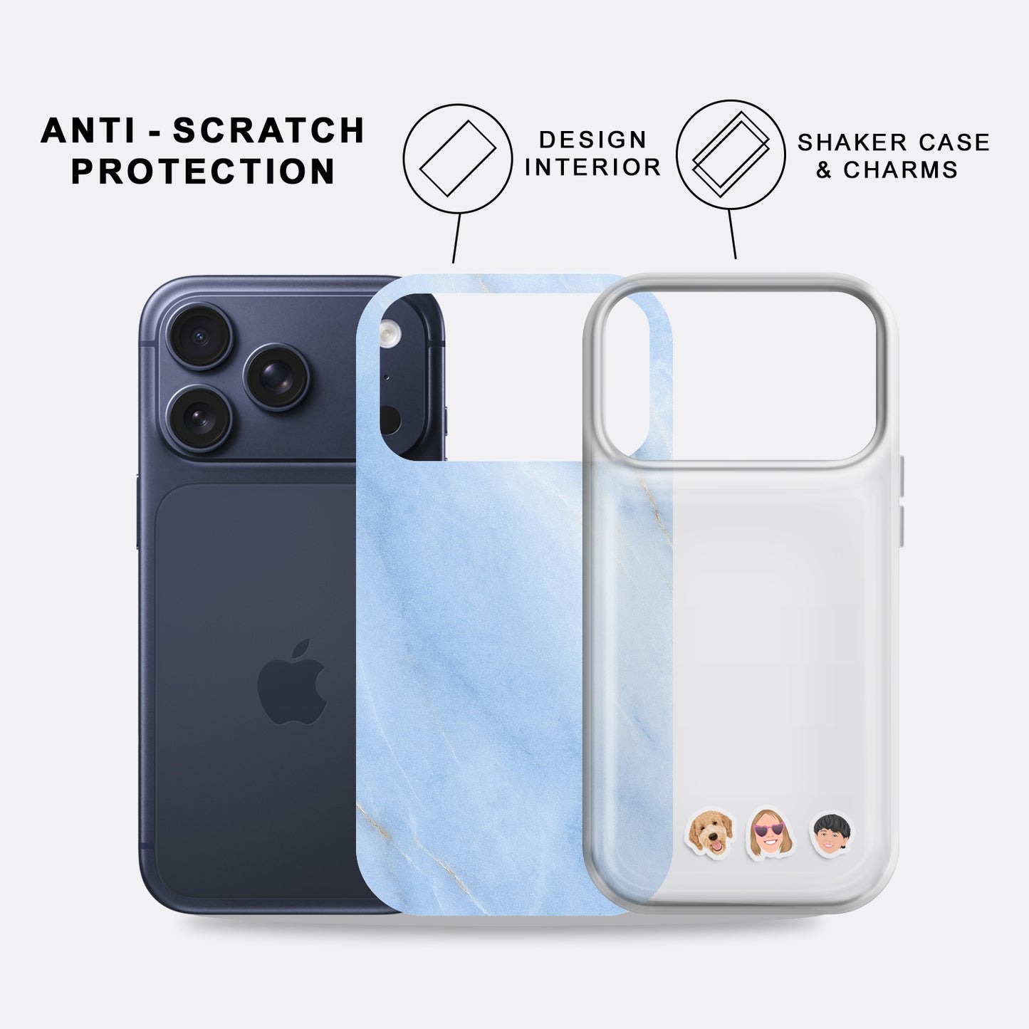Shaker Case™ 💧 with Marble Sky Case Design
