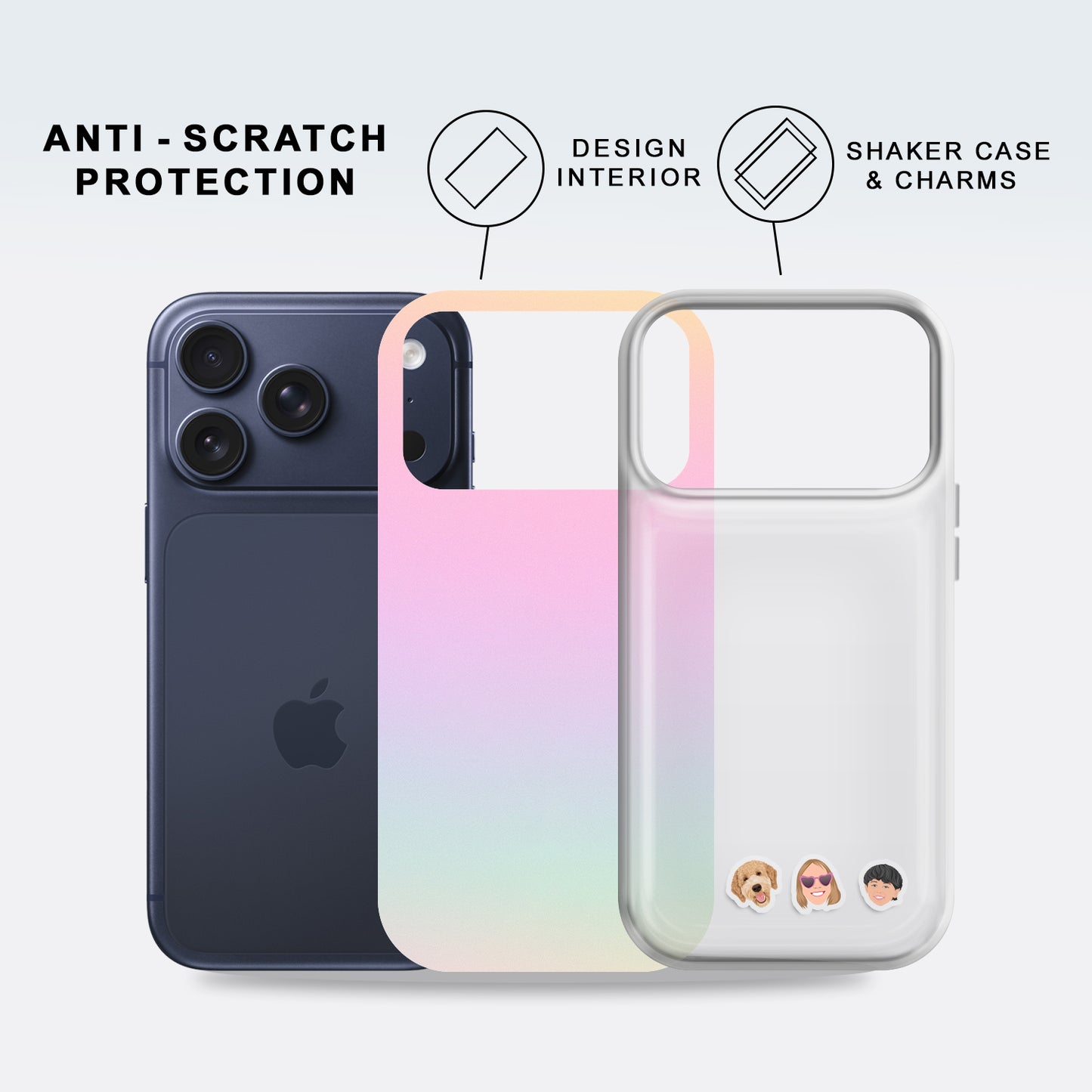 Shaker Case™ with Faded Rainbows Case Design