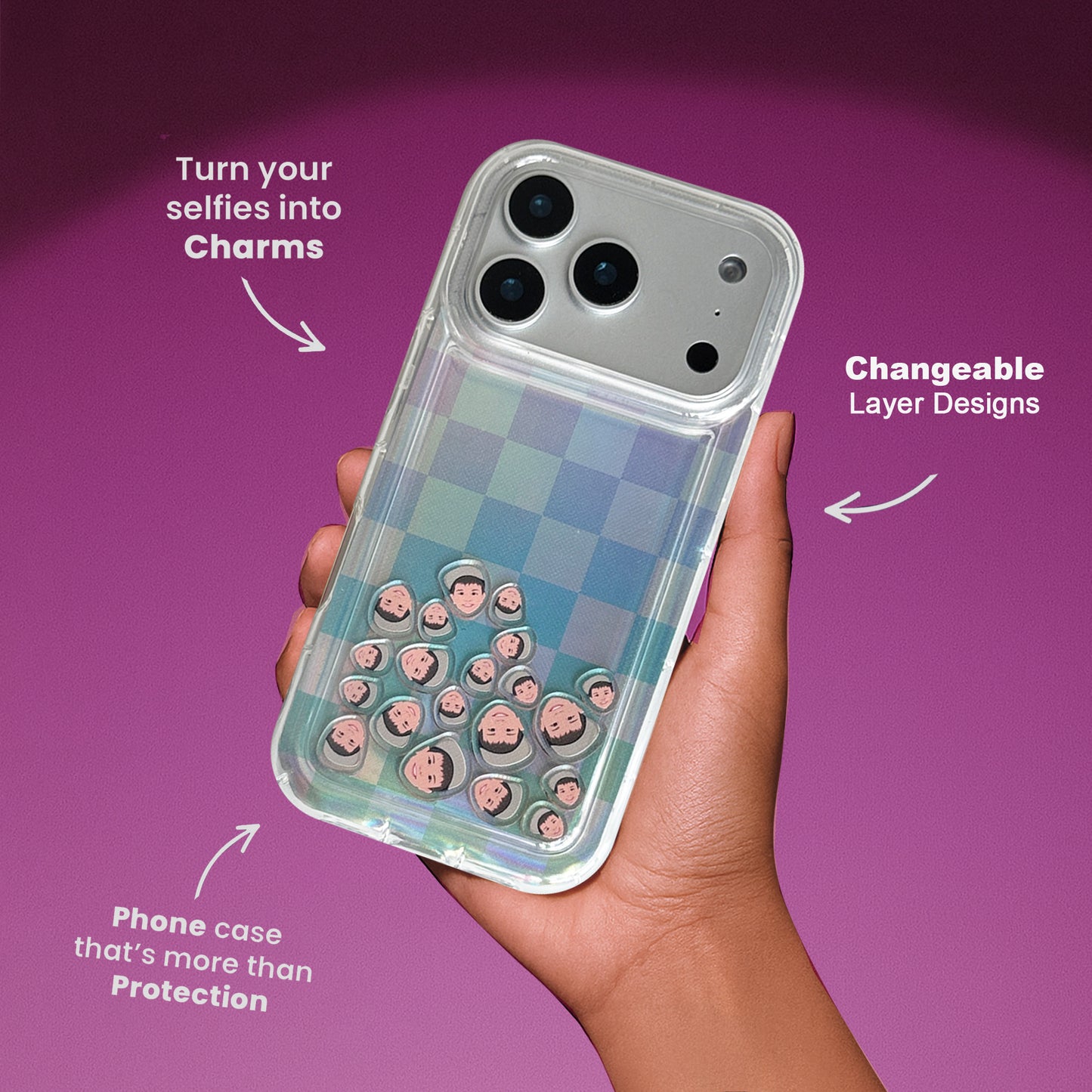 Shaker Case™ with Cotton Candy Grid Case Design