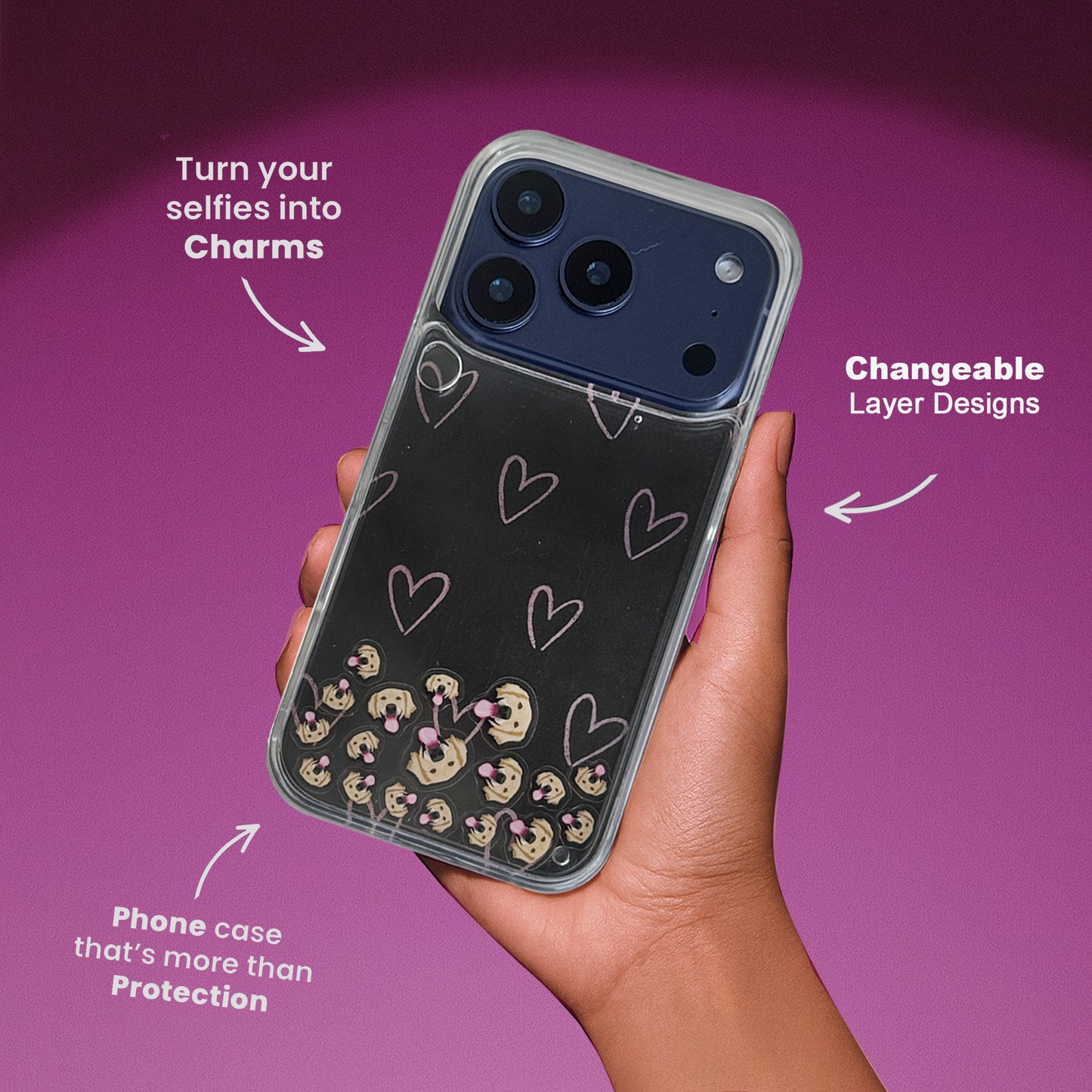 Shaker Case™ 💧 with Doodle Love Case Design