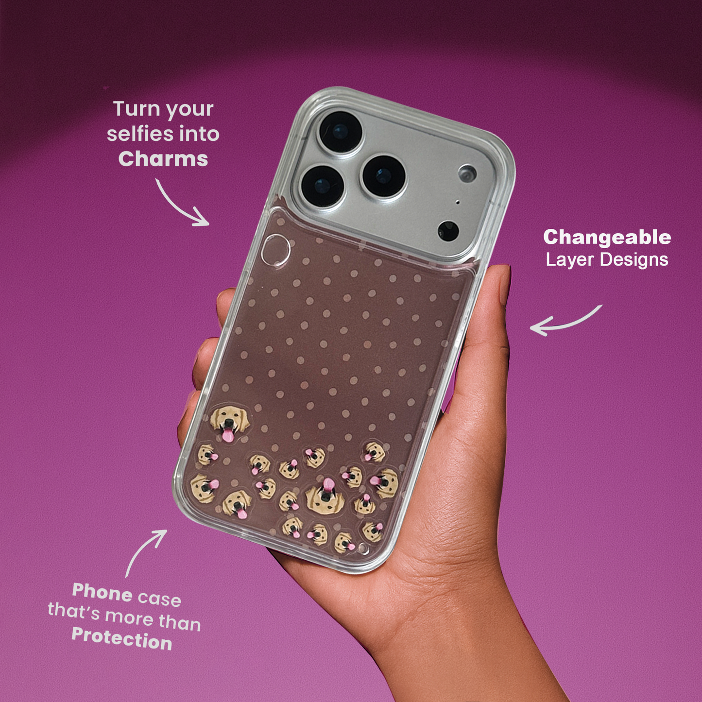Shaker Case™ 💧 with Dotted Blush Case Design