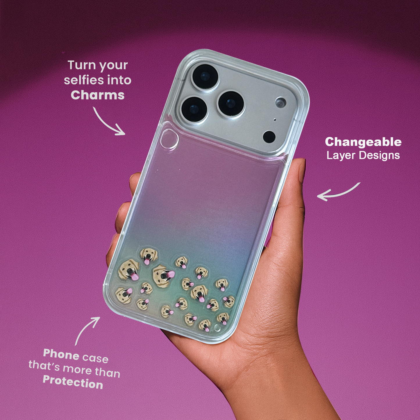 Shaker Case™ 💧 with Faded Rainbows Case Design