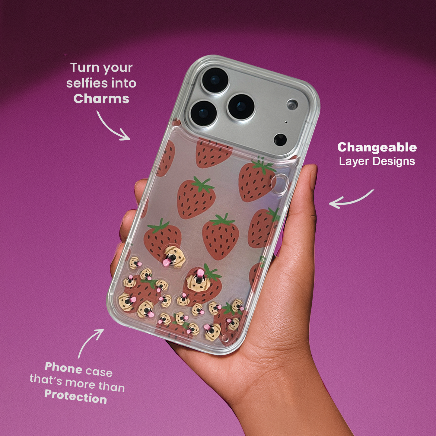 Shaker Case™ 💧 with Strawberry Case Design